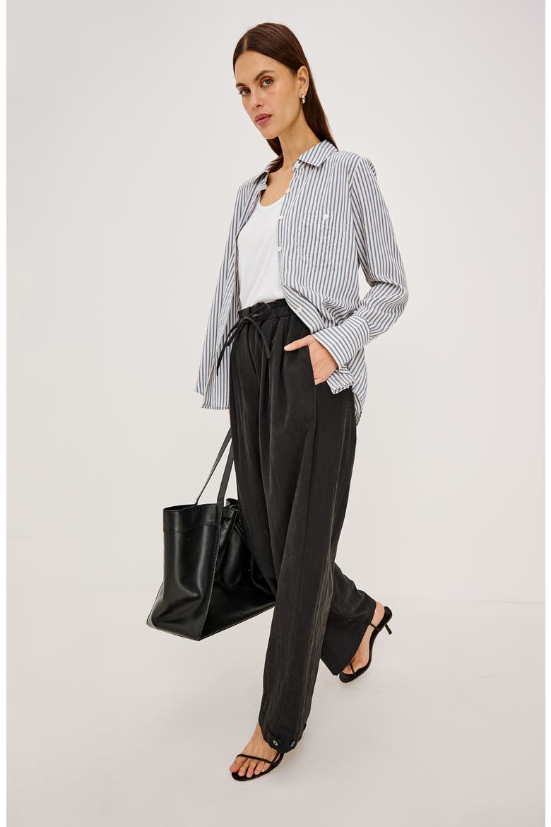 Beck Striped Button-Up Shirt, Alternate, color, IVORY STEEL BLUE STRIPE