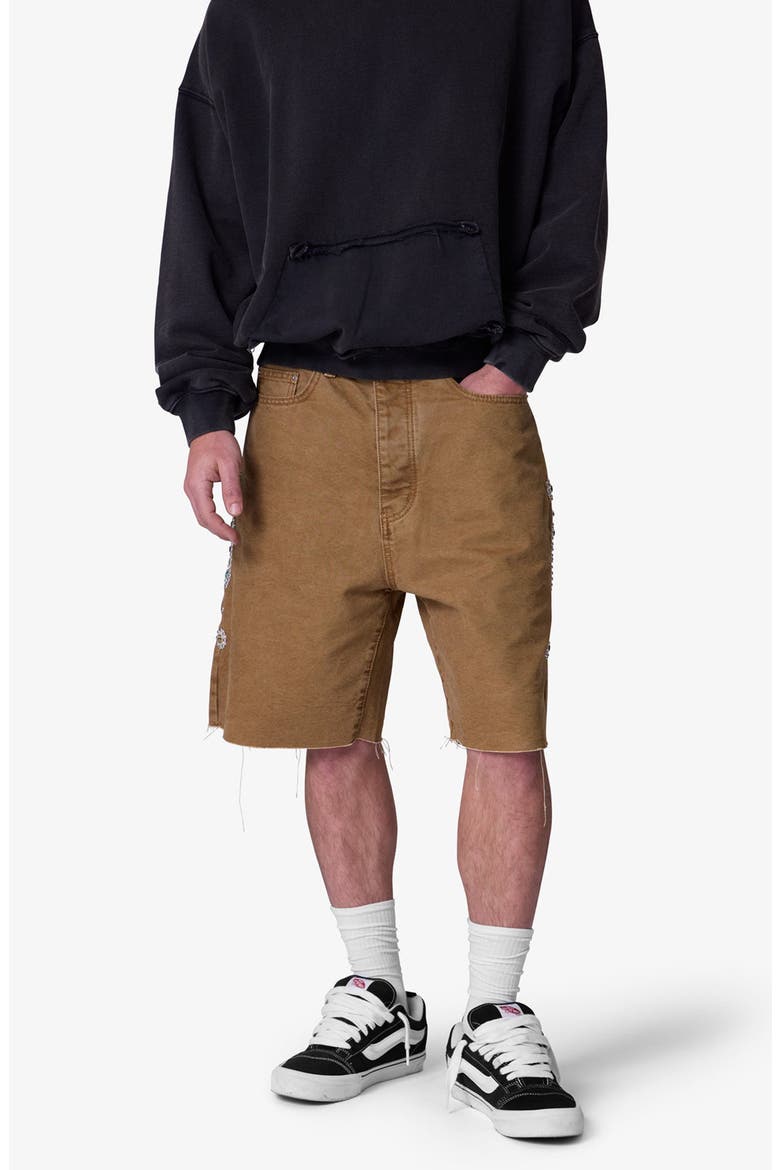 Mojave Raw Hem Canvas Shorts, Alternate, color, TAN