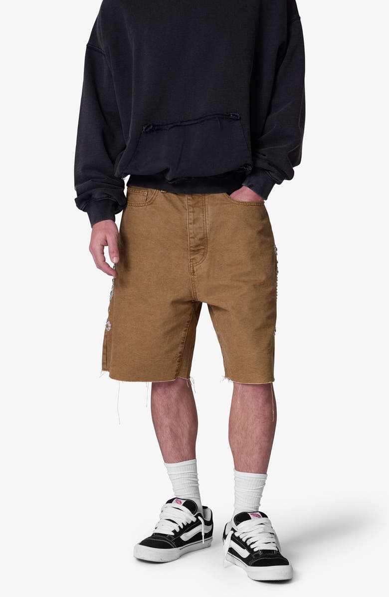 mnml Mojave Raw Hem Canvas Shorts, Alternate, color, Tan