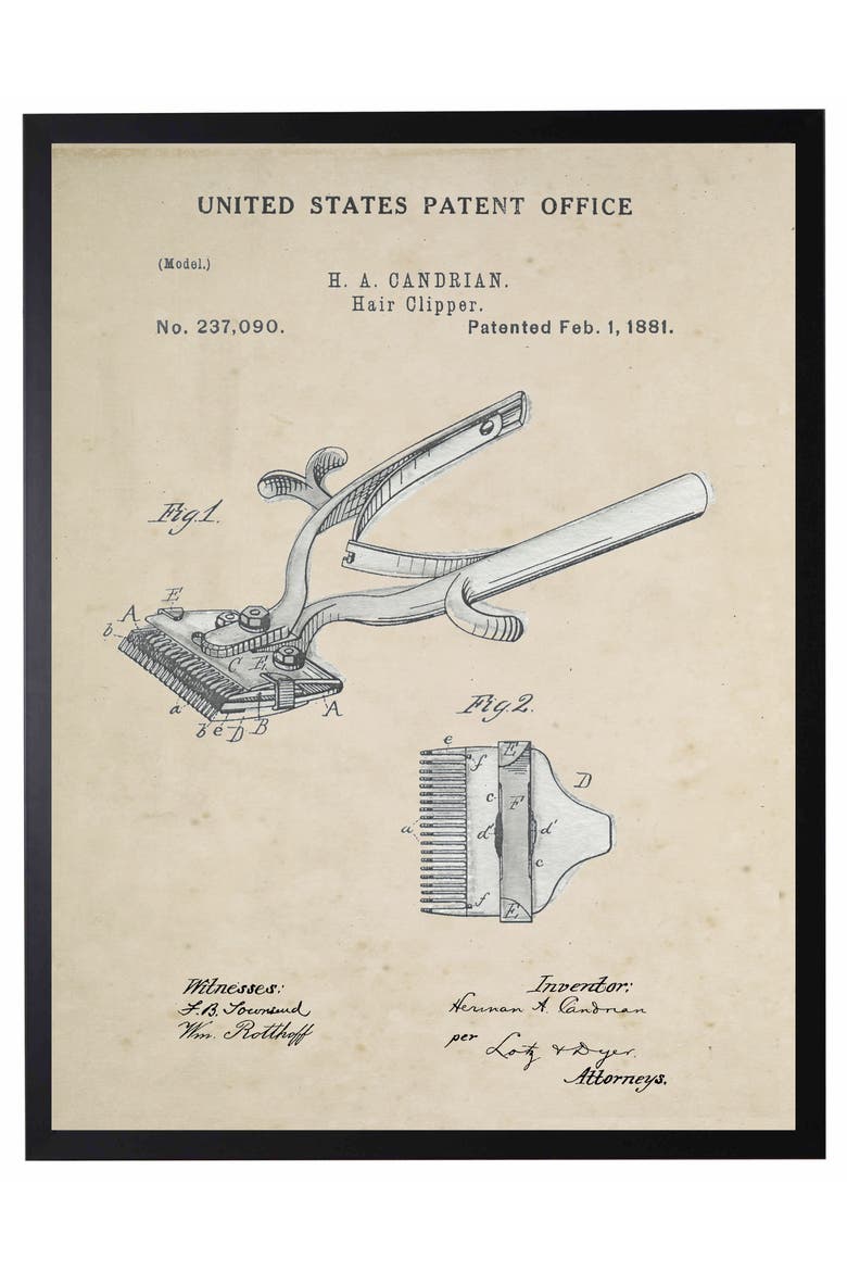 Hair Clipper Patent in Black Frame, Main, color, No Color