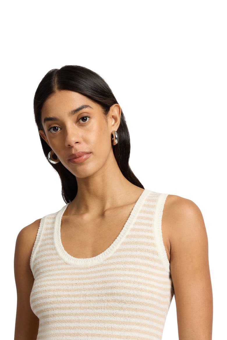Cotton Boucle Tank Dress, Alternate, color, Jute/Egret