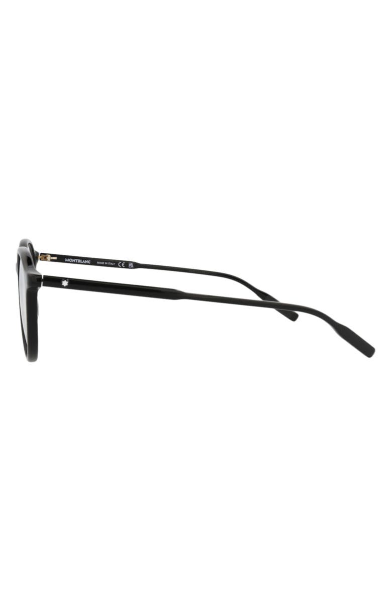 Montblanc 52mm Round Optical Glasses, Alternate, color, Black Transparent