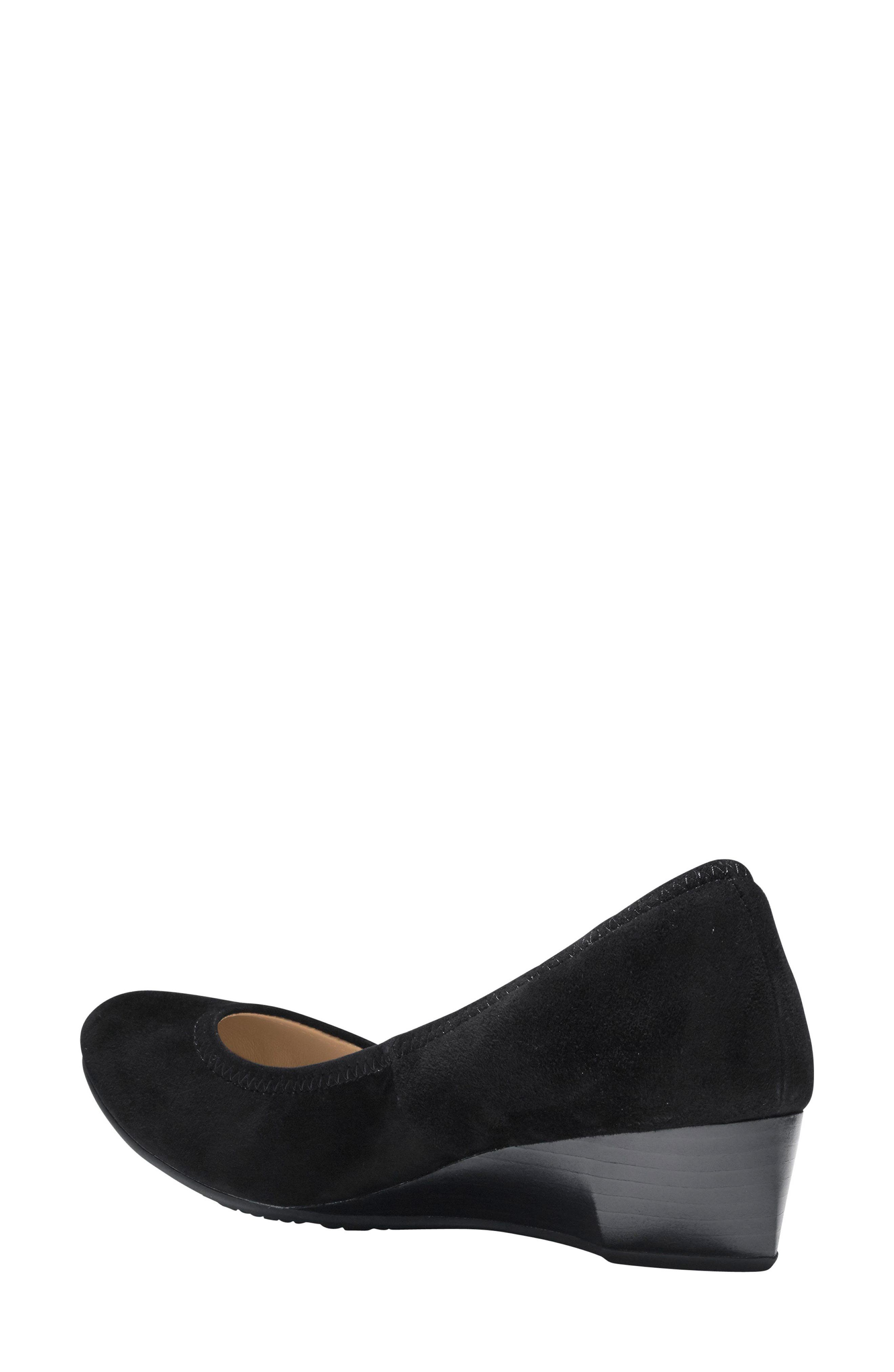 Sadie Wedge Pump, Alternate, color, BLACK SUEDE