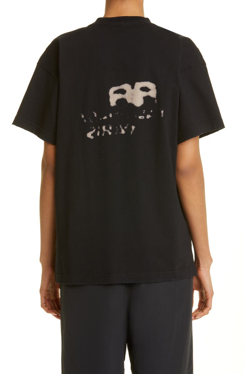 Balenciaga Women's Dirty BB Logo Distressed Cotton Graphic Tee, Alternate, color, 