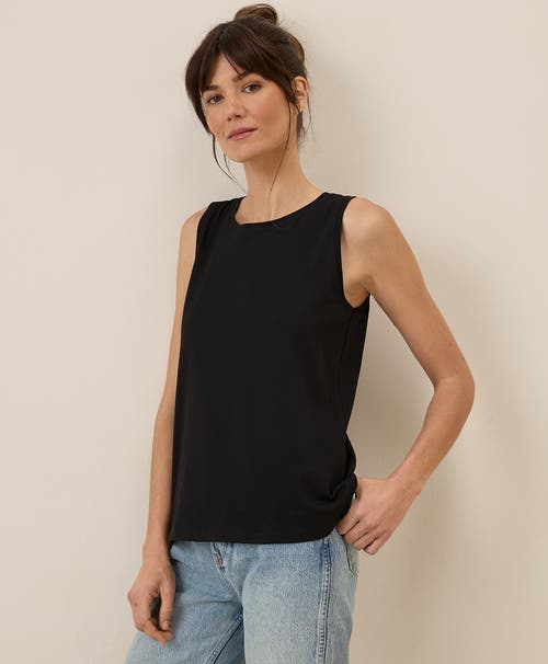 Pact Organic Cotton Softspun High Neck Tank In Black