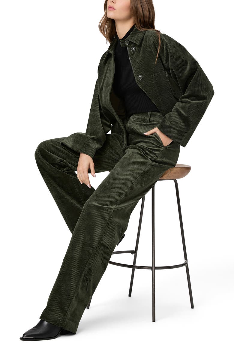 PAIGE Danielle Stretch Cotton Corduroy Pants, Alternate, color, Dark Fern Green