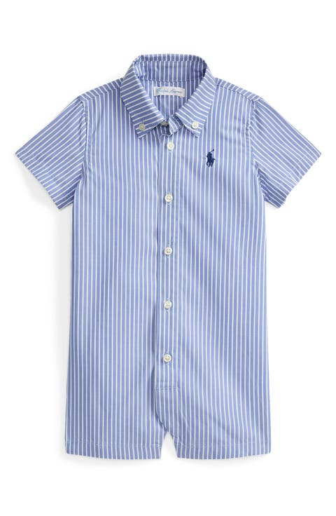 '50s Stripe Cotton Poplin Romper (Nordstrom Exclusive)