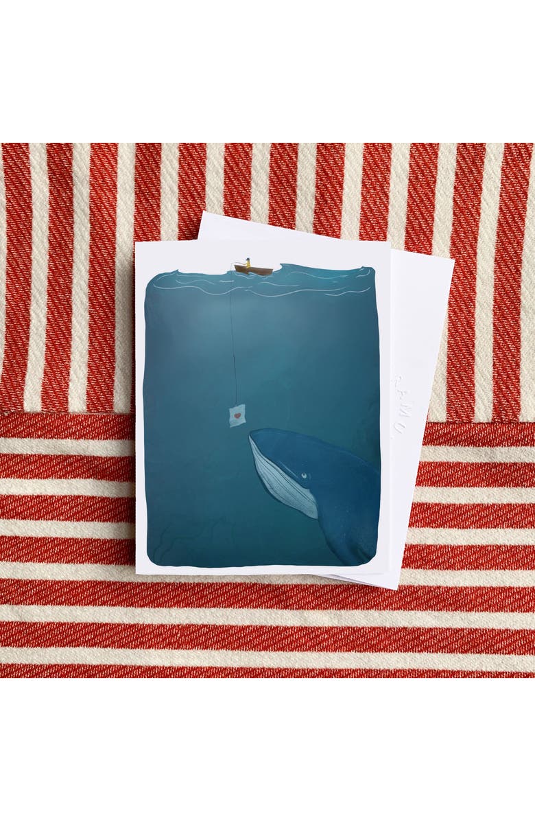 Ramus & Co Whale Stickies 3" x 3" 50-Sheet Sticky Notes (2-Pack) & Love Note Whale Greeting Card Combo, Alternate, color, Multi-Pack