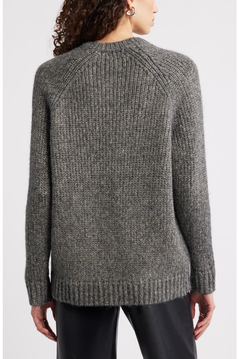 Sparkle V-Neck Sweater, Alternate, color, GREY DK HEATHER METALLIC MARL