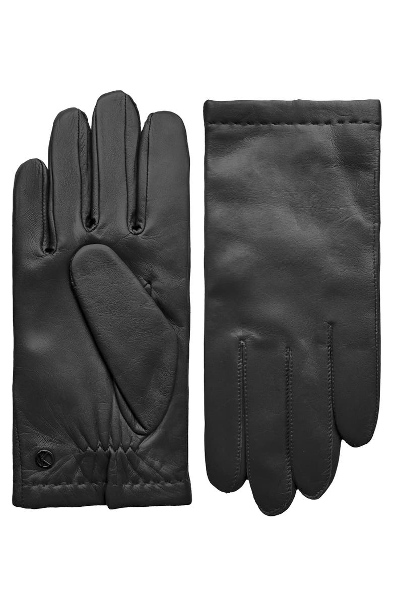 Premium Lamb Leather Touchscreen Gloves with Cashmere Lining, Alternate, color, black