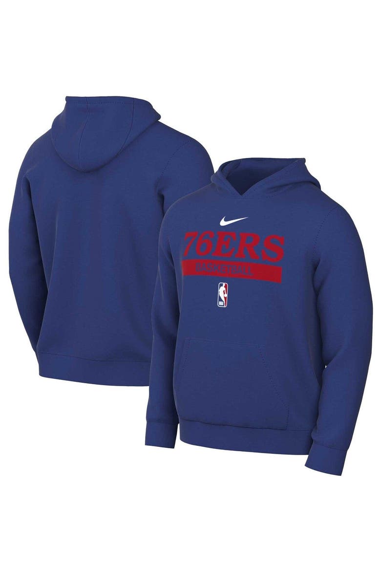 Men's Nike Royal Philadelphia 76ers 2022/23 Spotlight On-Court Practice Performance Pullover Hoodie, Main, color, Royal