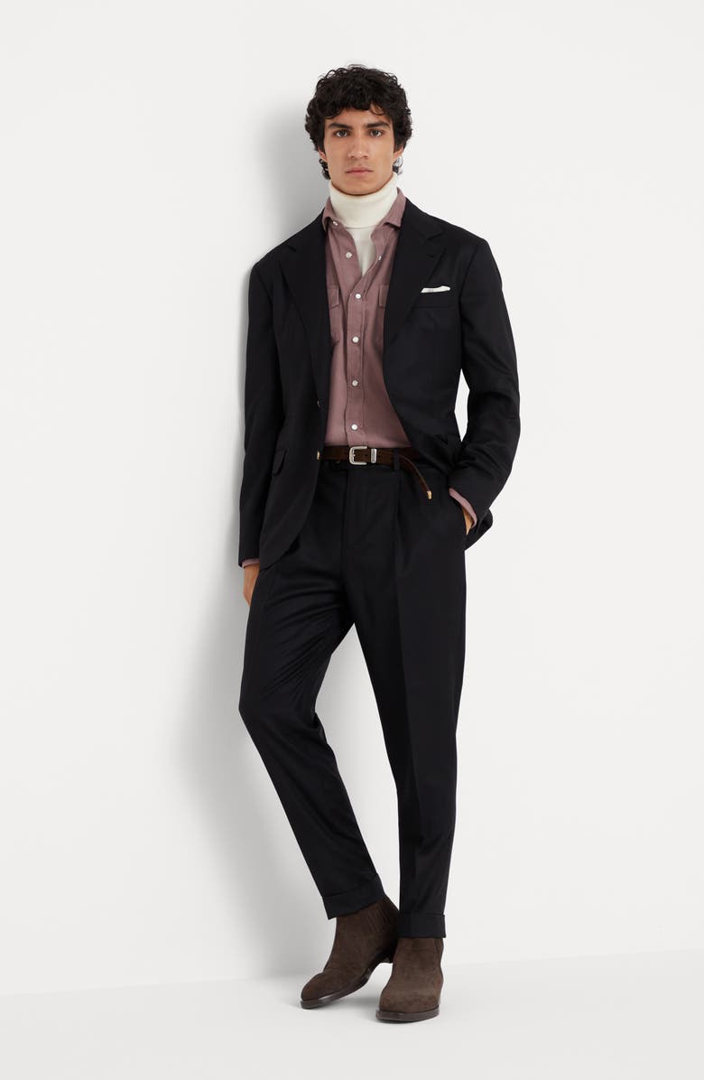 Brunello Cucinelli Leisure fit trousers with pleats, Alternate, color, 