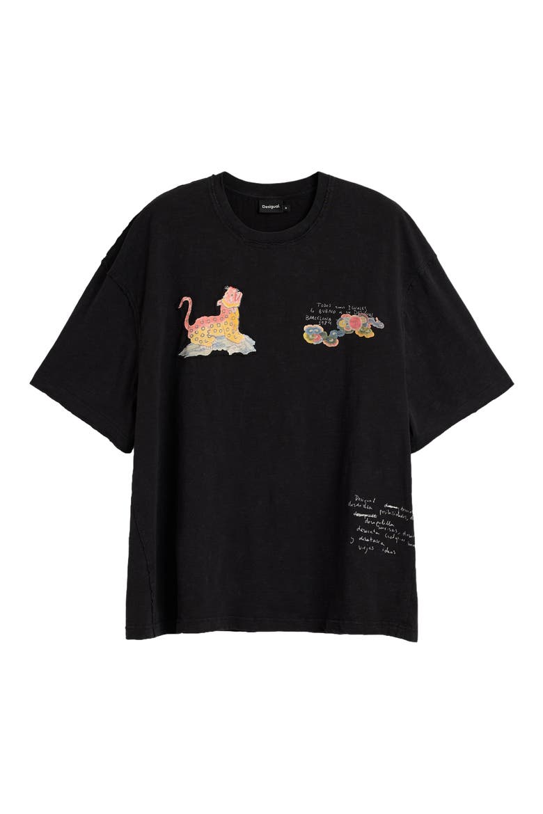 Graphic Cotton T-Shirt, Main, color, BLACK