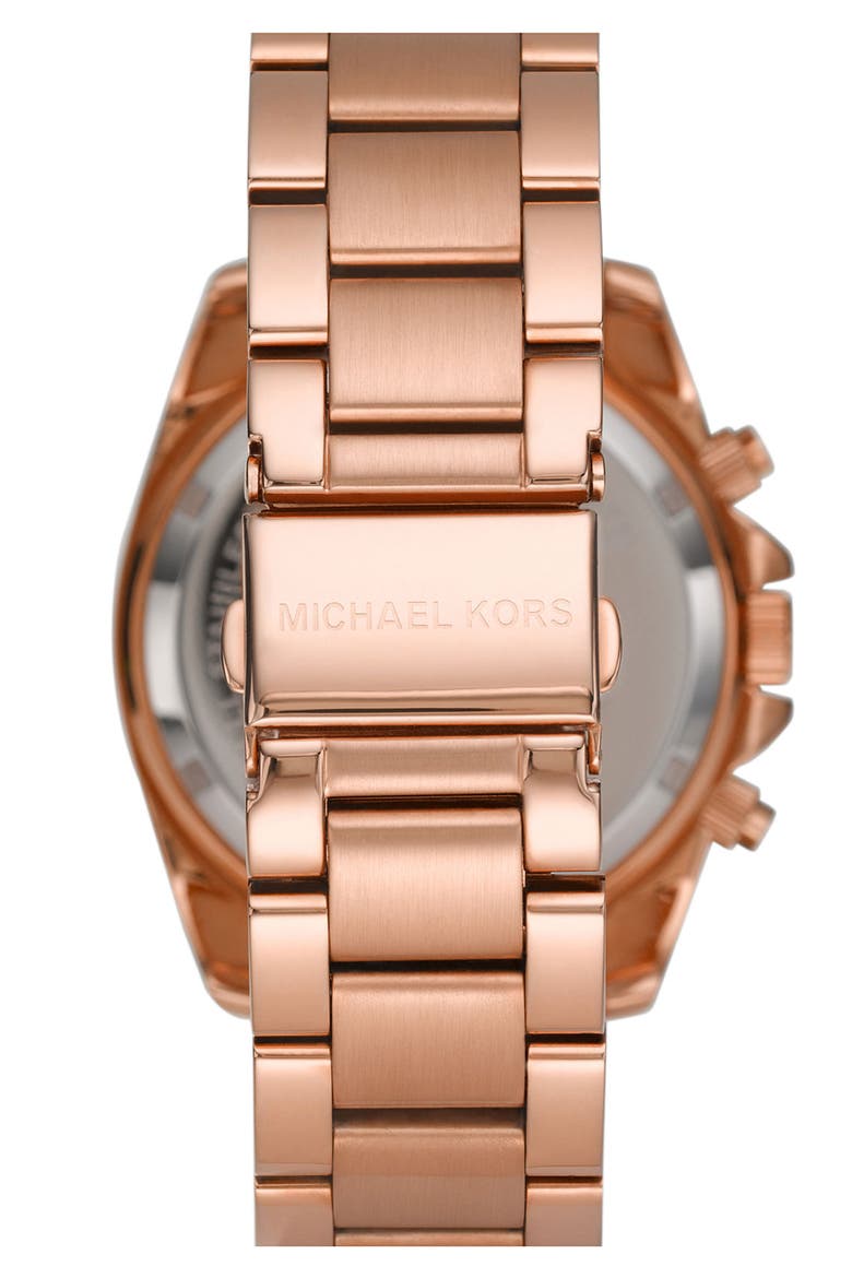 Michael Kors 'Runway' Rose Gold Plated Watch, 37mm, Alternate, color, ROSE GOLD