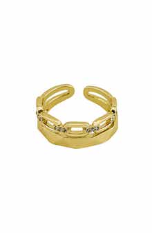 Crystal Link Open Band Ring