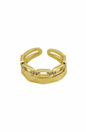 Crystal Link Open Band Ring