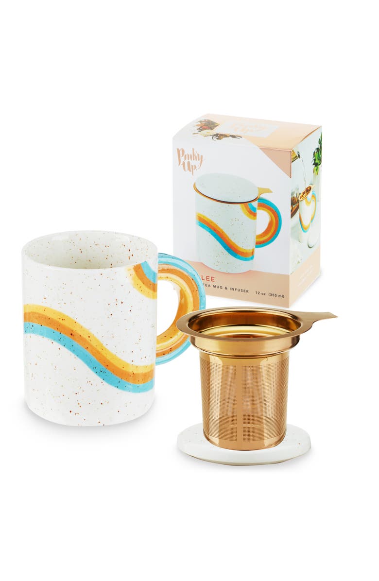 Pinky Up (Accessories) Everlee Mug with Infuser & Lid, Main, color, Beige