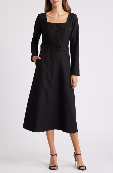 Long Sleeve Button-Up Shirtdress