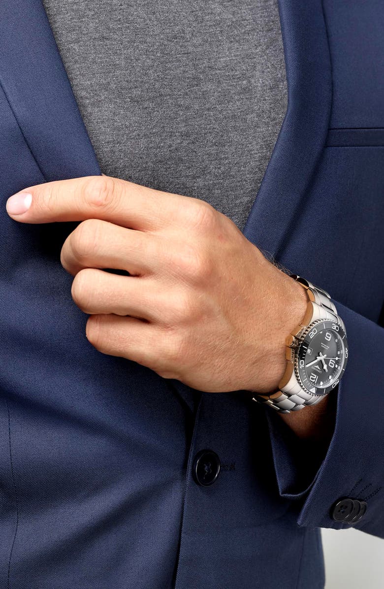 Longines HydroConquest Automatic Bracelet Watch, 43mm, Alternate, color, Grey