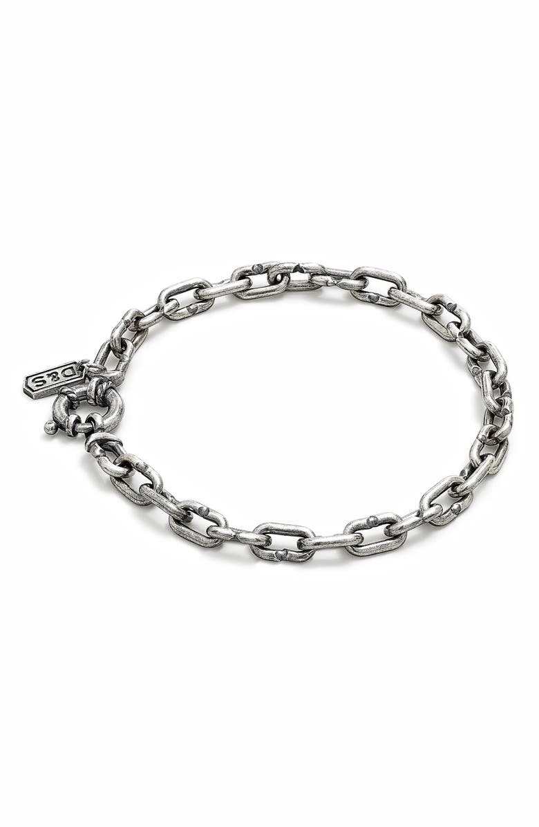Degs & Sal Men's Sterling Silver Lock Chain Bracelet, Main, color, Silver