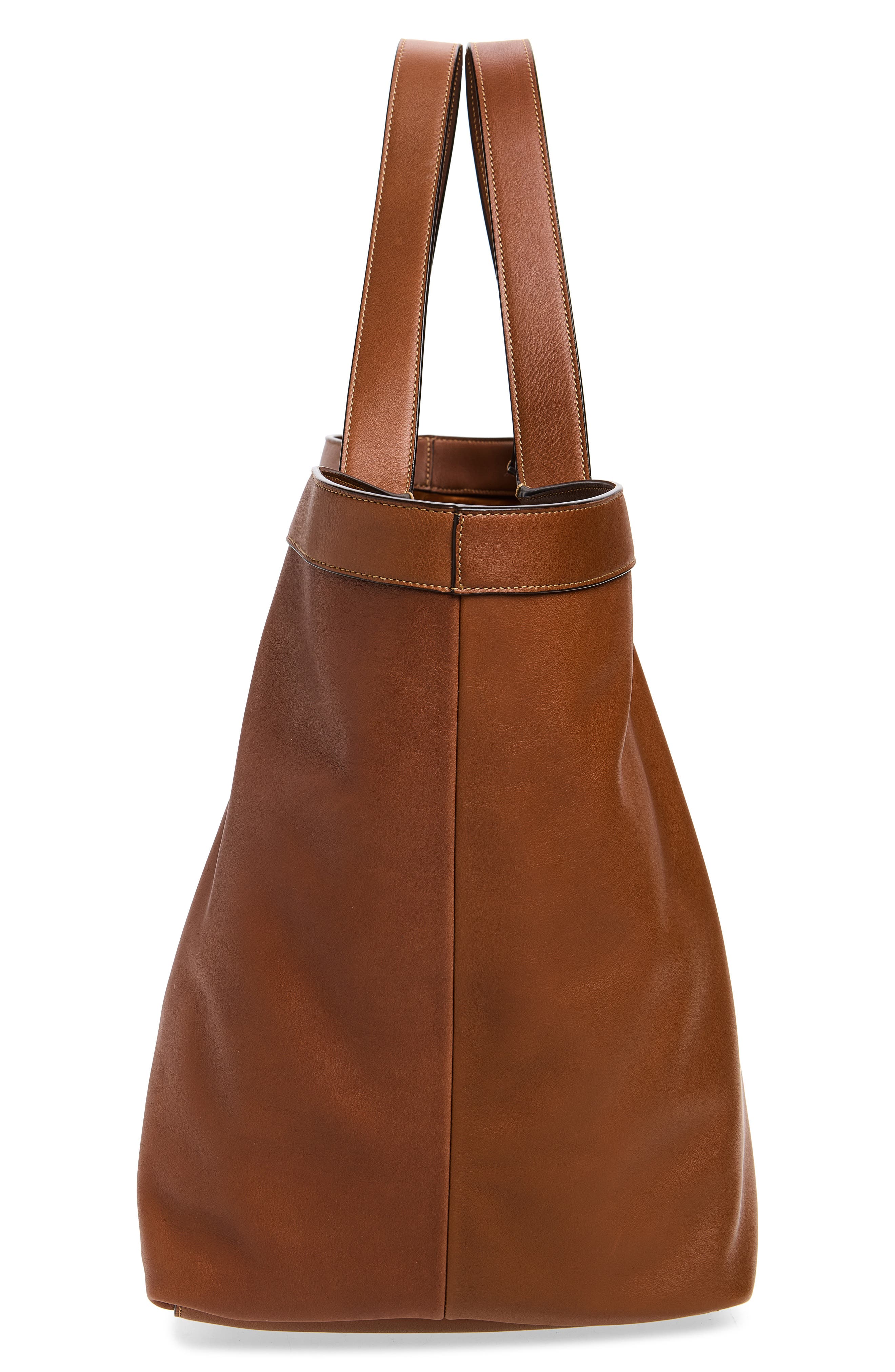 Saint Laurent Y Leather Tote, Alternate, color, Brick