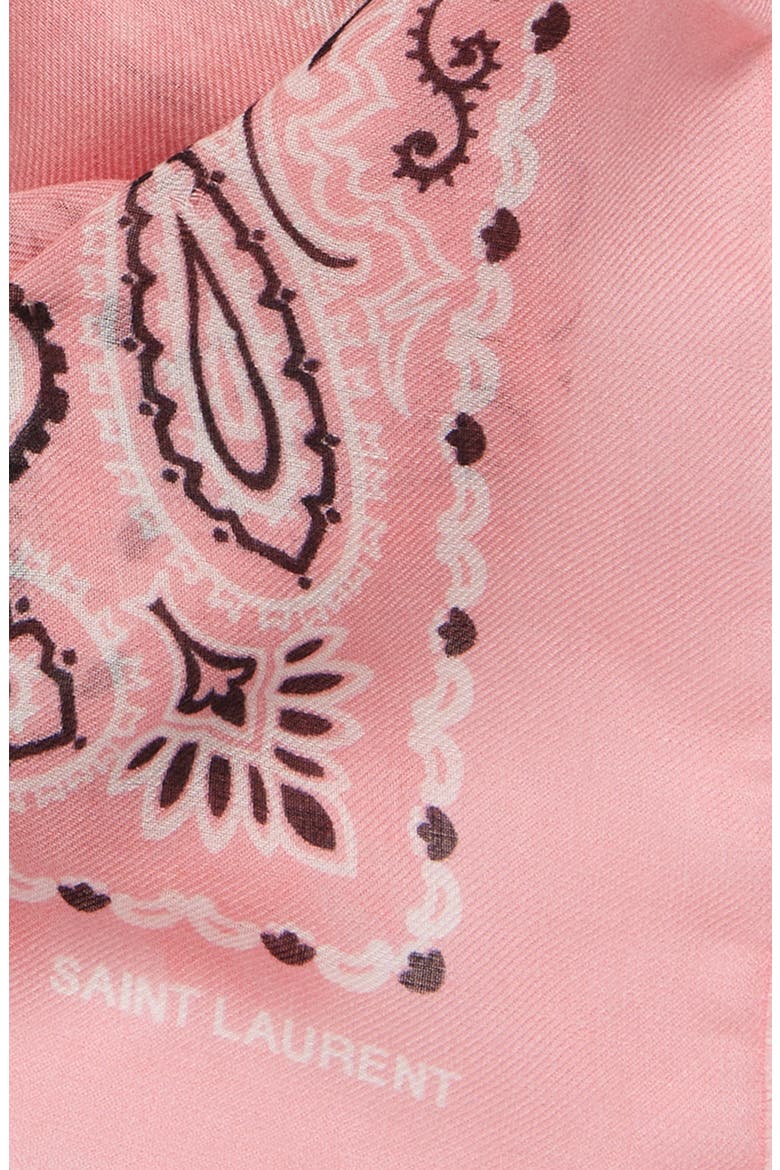 Paisley Print Fringed Bandana, Alternate, color, ROSE/ BLACK
