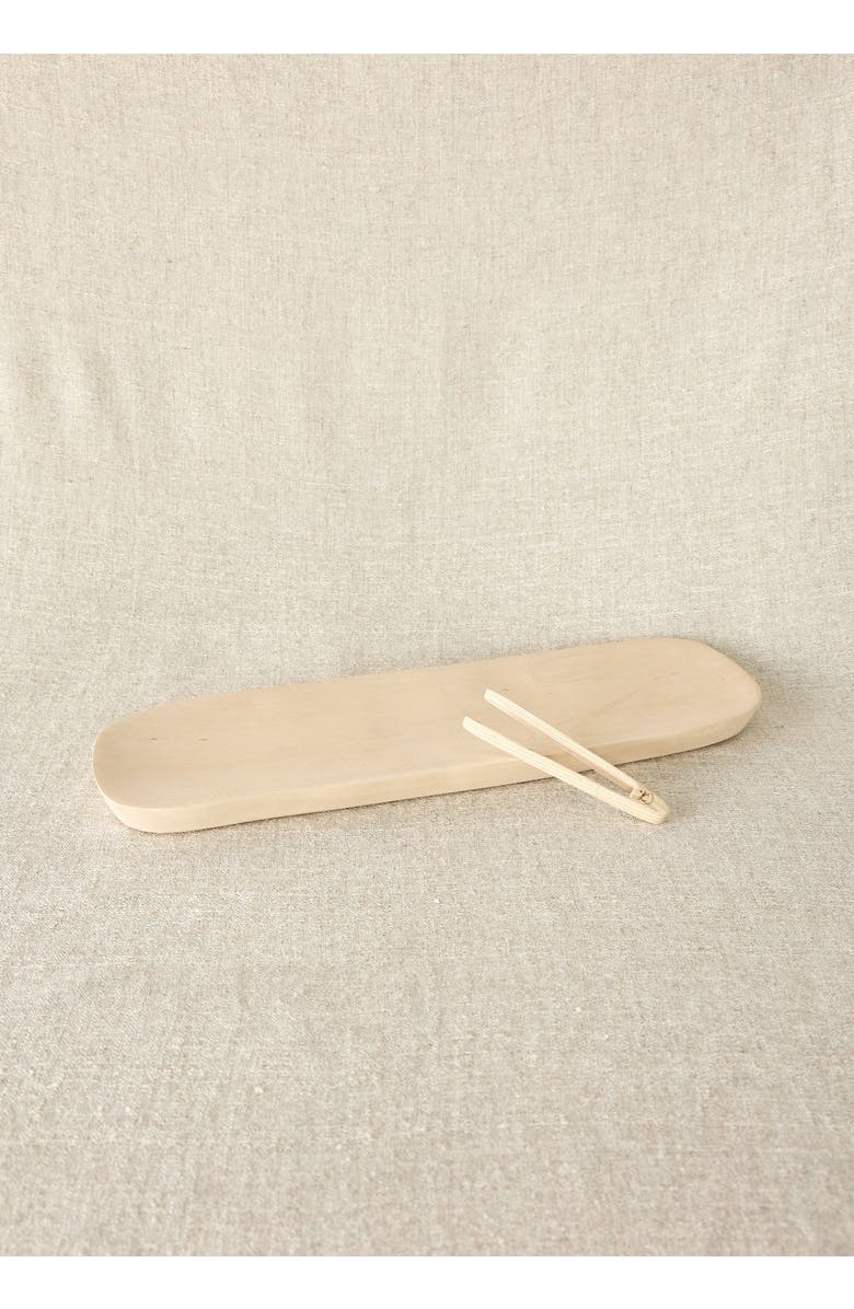 kanju Interiors Organic Wooden Rectangle Bread Platter, Alternate, color, Beige