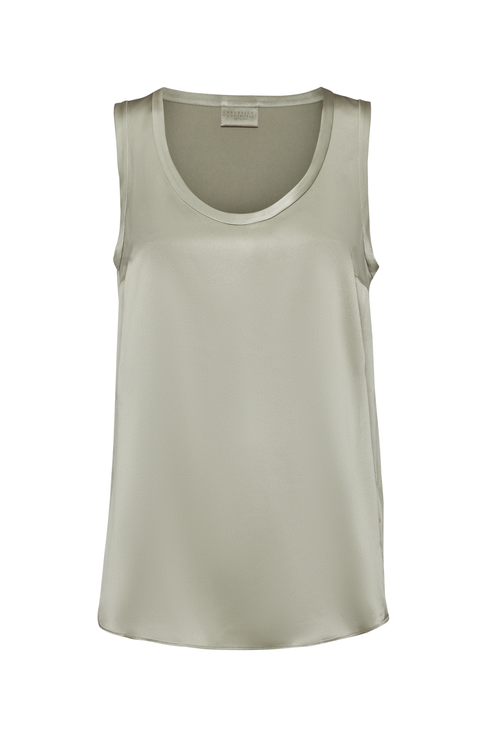 BRUNELLO CUCINELLI 半袖トップス　L Brunello Cucinelli - Silver Lurex Stripe Sleeveless Polo