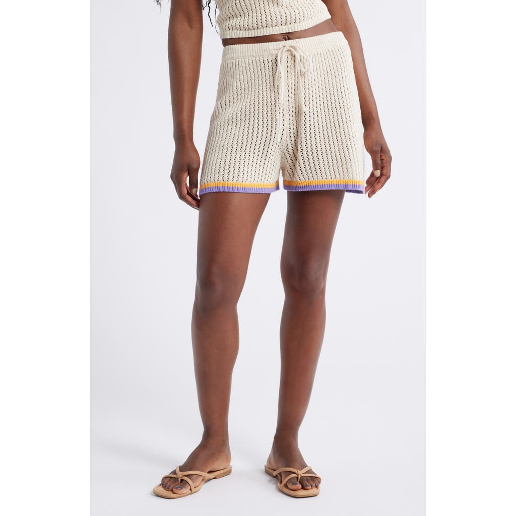 Rip Curl Cala Vadella Crochet Shorts In Off White