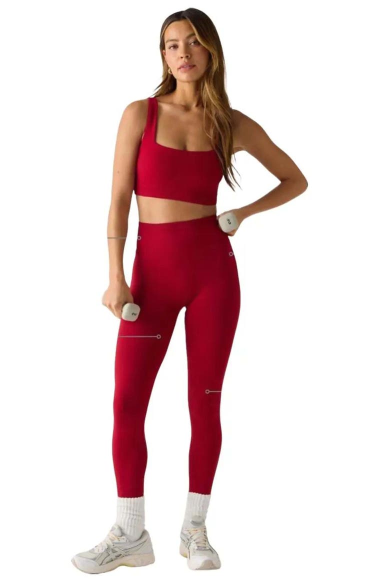 Seamless Scrunch High-Waisted Legging, Alternate, color, Holly Berry