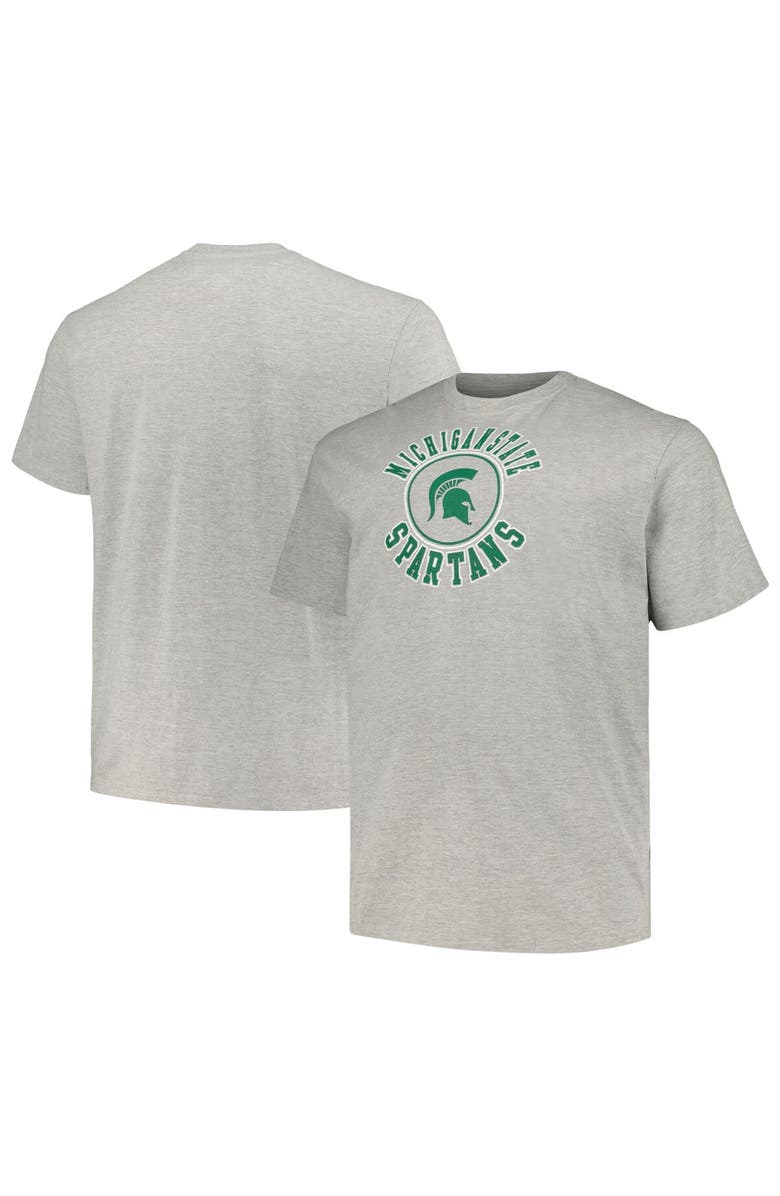 Champion Men's Champion Heather Gray Michigan State Spartans Big & Tall Circle Logo T-Shirt, Main, color, 