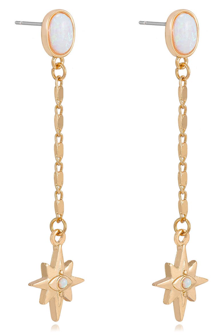 Opal Star Linear Drop Earrings, Alternate, color, OPAL
