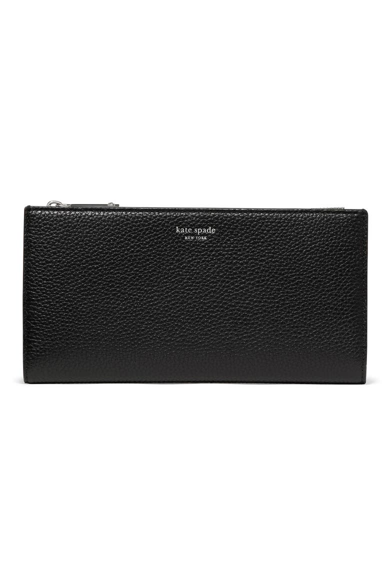 Classic Large Pebbled Leather Continental Wallet, Main, color, BLACK