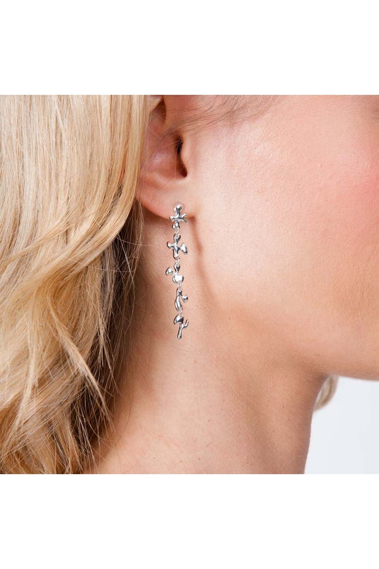 Splash Earrings, Alternate, color, Sterling Silver