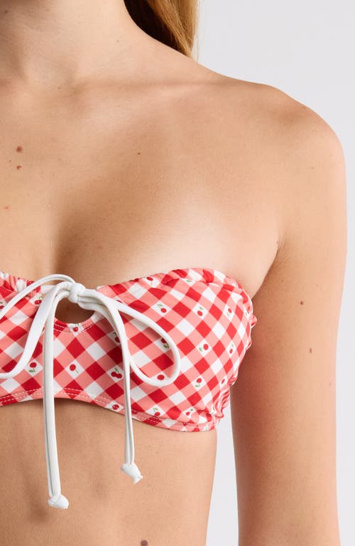 Pacsun Karly Bandeau Swim Top In Red