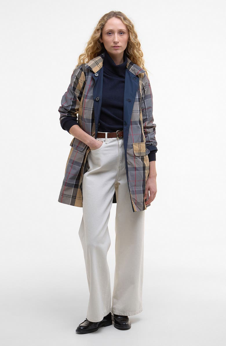 Barbour Babbity Reversible Waterproof Coat, Alternate, color, Navy/Dress