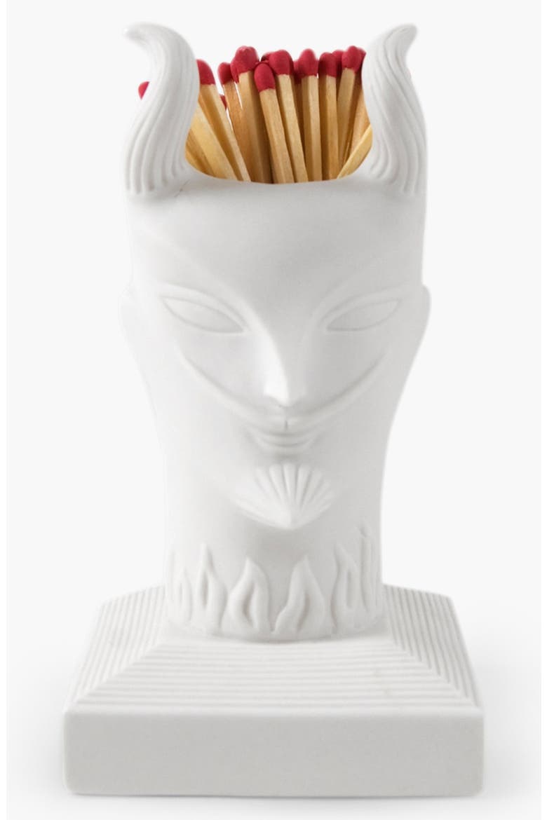 'Devil' Porcelain Match Strike, Alternate, color, WHITE