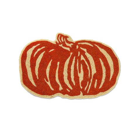 Pumpkin Shaped Coir Door Mat for Thanksgiving Decor