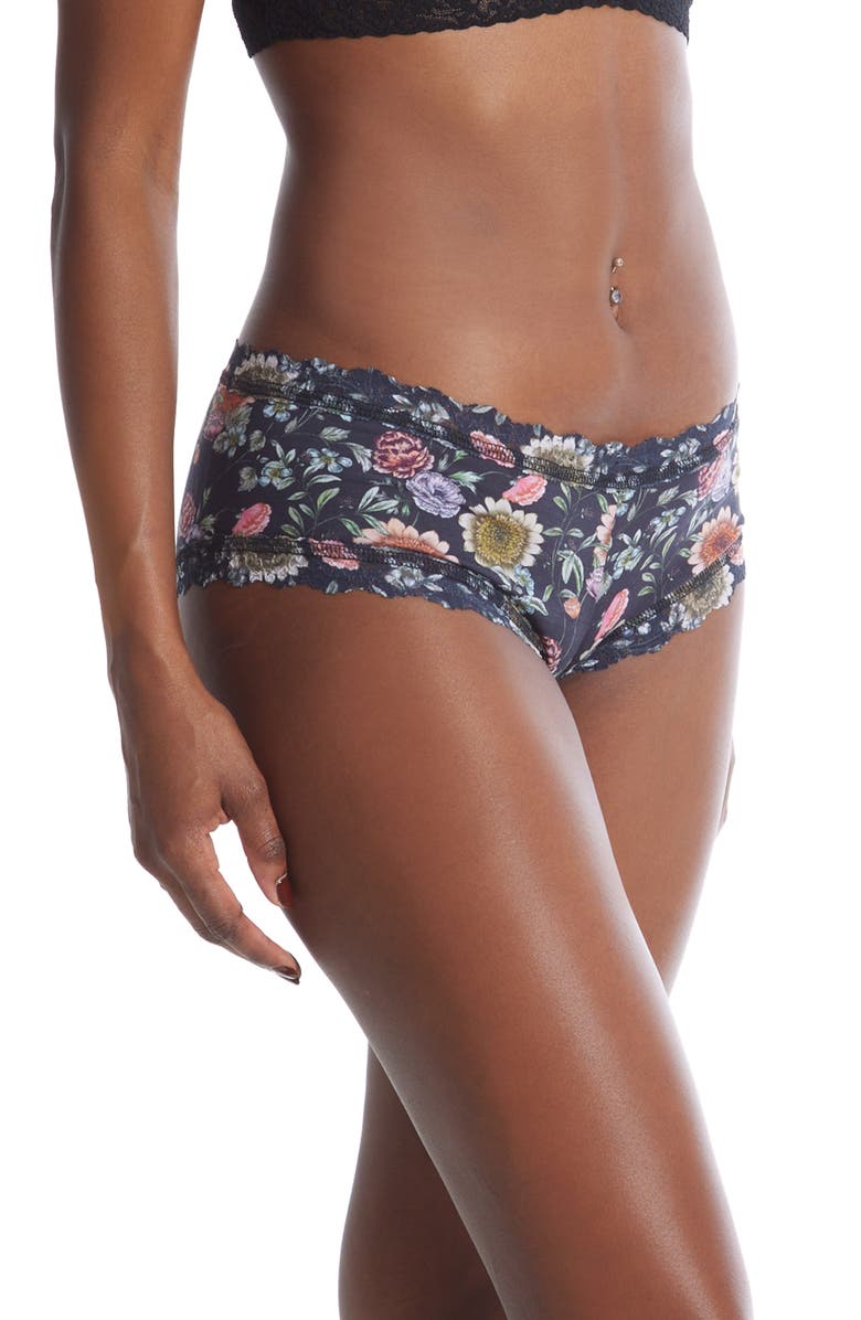 Hanky Panky Floral Print Supima<sup>®</sup> Cotton Boyshorts, Alternate, color, 