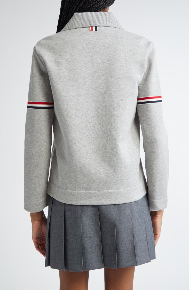 Thom Browne Jersey Stitch Loopback Bonded Jacket, Alternate, color, Light Grey