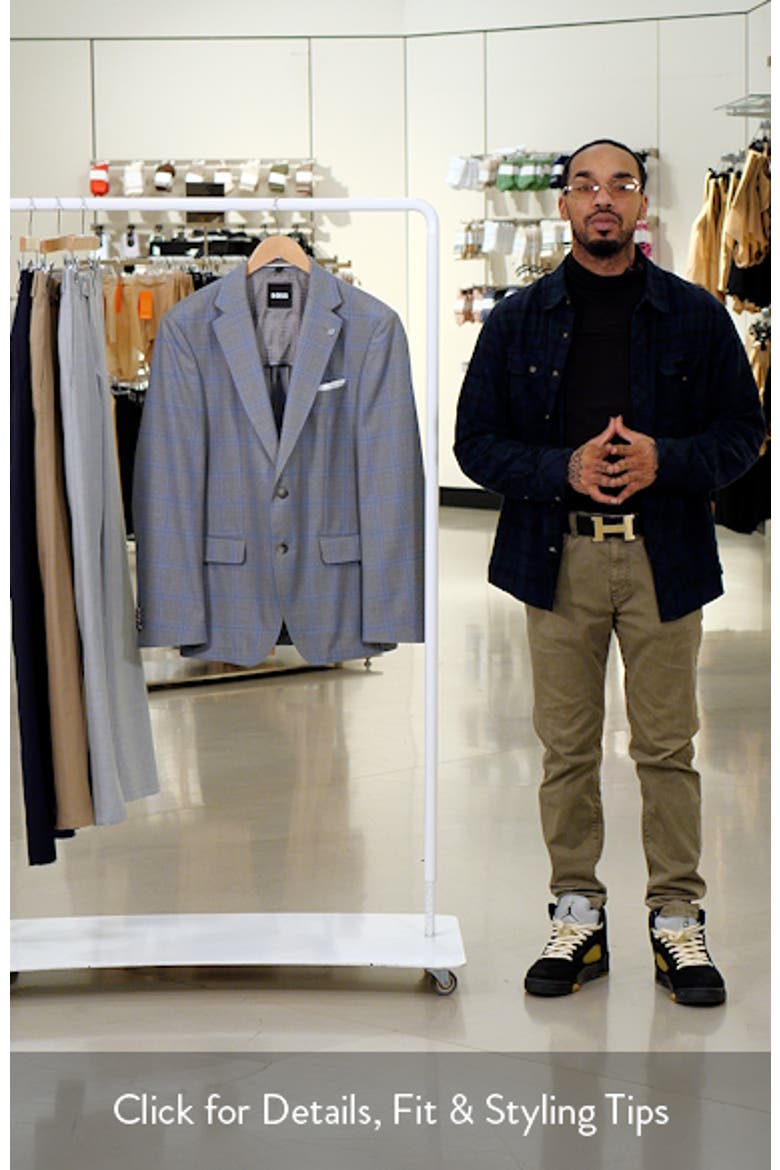 Hutson Slim Fit Windowpane Check Wool Sport Coat video