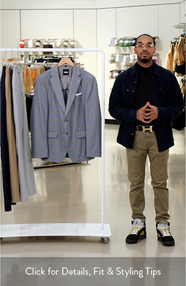 Hutson Slim Fit Windowpane Check Wool Sport Coat, sales video thumbnail