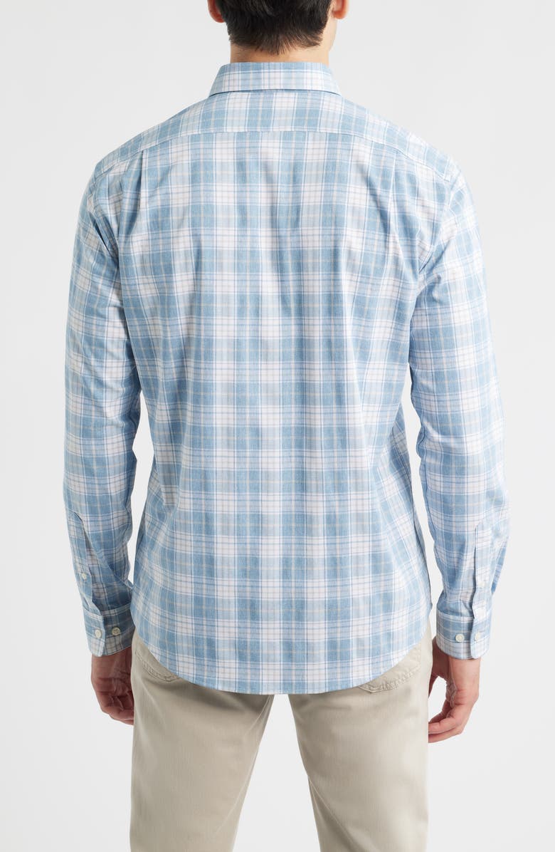 johnnie-O Hendley Plaid Performance Oxford Button-Up Shirt, Alternate, color, Laguna Blue