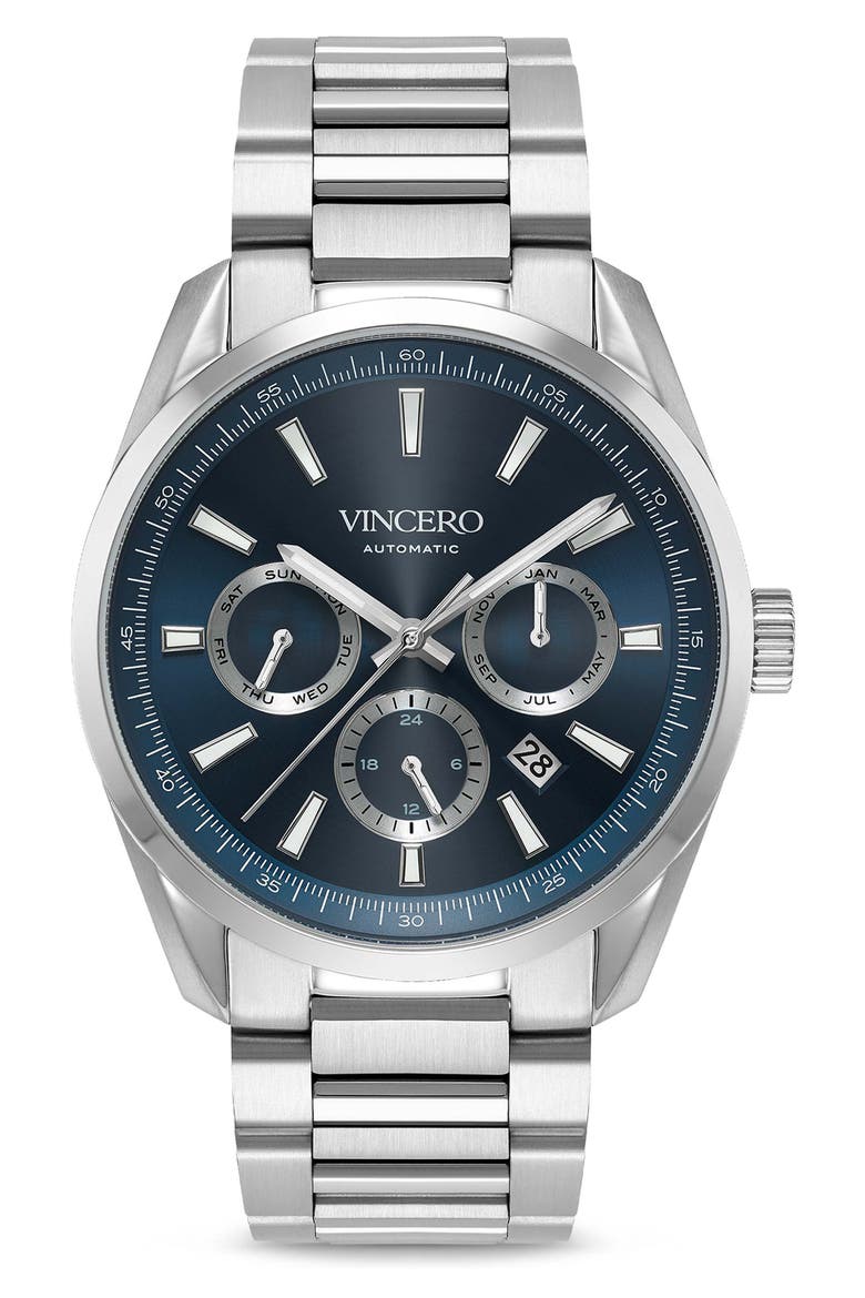 The Reserve Automatic Bracelet Watch, 41mm, Main, color, BLUE SILVER