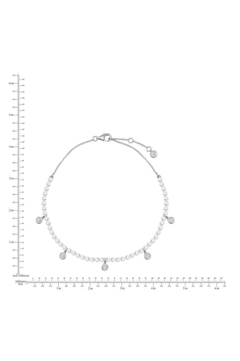 Cultured Pearl Anklet, Alternate, color, PURE PLATINUM/ CLEAR STONE