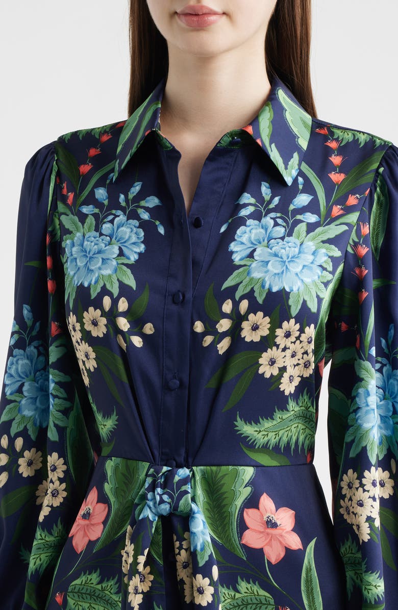 Julia Jordan Floral Print Long Sleeve Maxi Shirtdress, Alternate, color, 