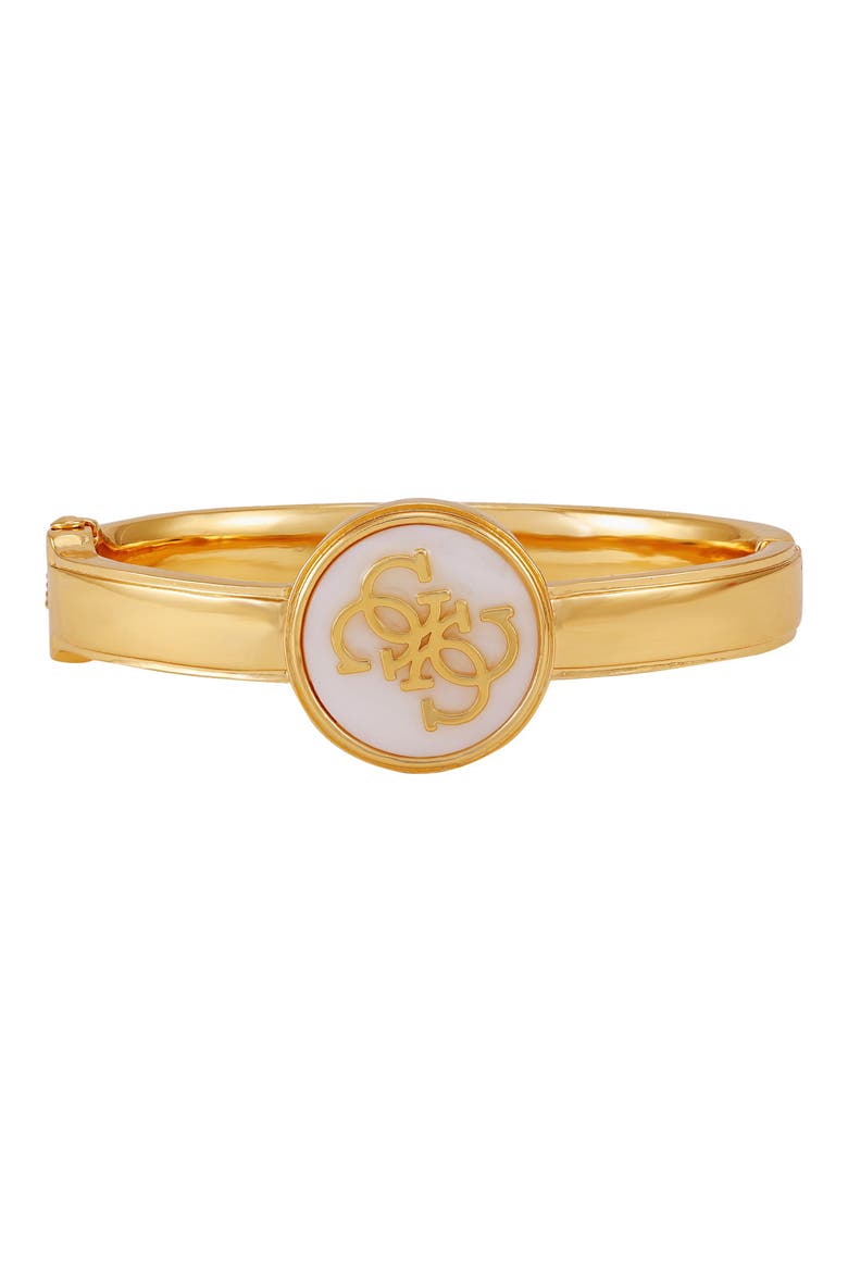 Enamel Logo Hinge Bracelet, Alternate, color, GOLD TONE