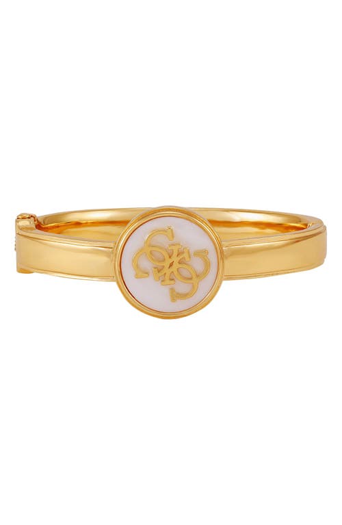 Guess Enamel Logo Hinge Bracelet In Gold