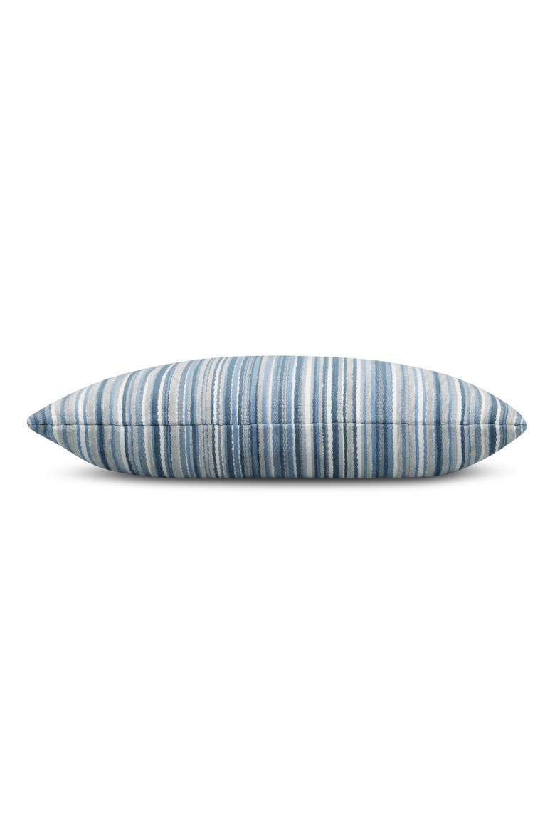 Plush Velvet Stripe Indoor & Outdoor Woven Accent Pillow, Alternate, color, Cloud