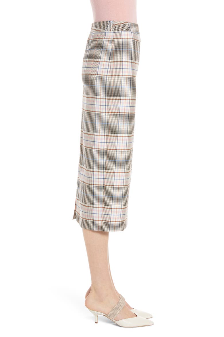 Midi Pencil Skirt, Alternate, color, BLACK MULTI PLAID